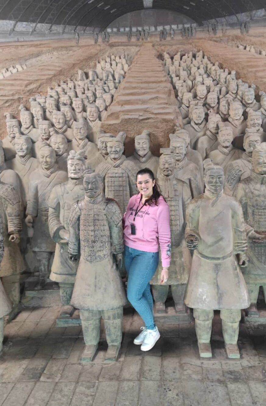 Luana at the Terracota warriors in Xi'an, China